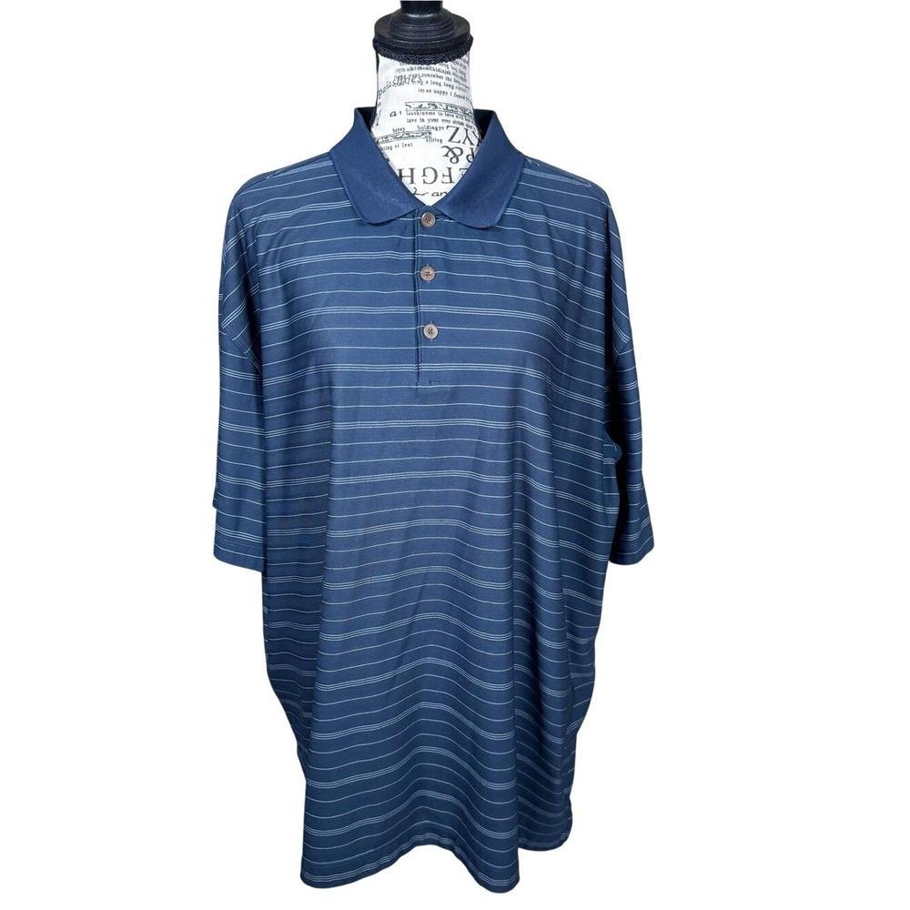 Nike Men's Navy Blue‎ Horizontal Stripe Polo